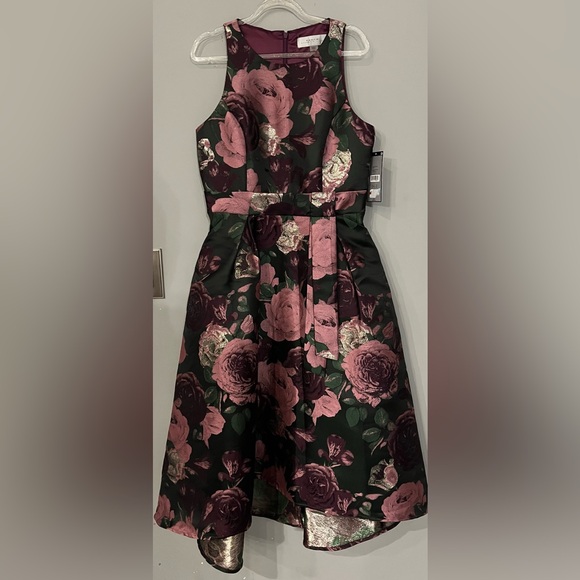 TAHARI ASL METALLIC JACQUARD MIDI DRESS NWT (LAST CHANCE) - Picture 3 of 7